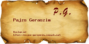 Pajzs Geraszim névjegykártya